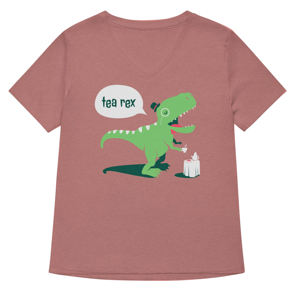 Tea Rex Women's V-Neck Tee Hoodie, Sweatshirt | CoreVibeTees.com (Image 2)