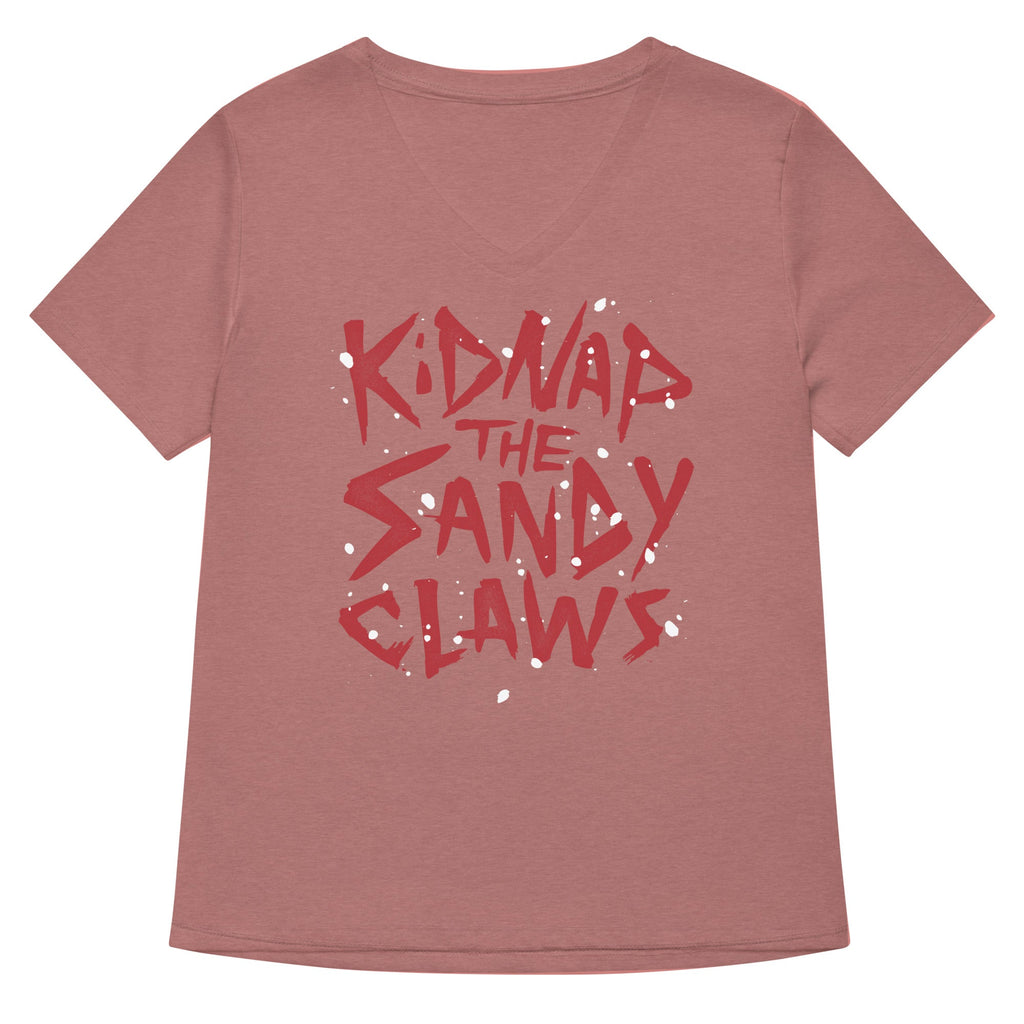 Kidnap The Sandy Claws Women's V-Neck Tee Hoodie, Sweatshirt | CoreVibeTees.com (Image 4)