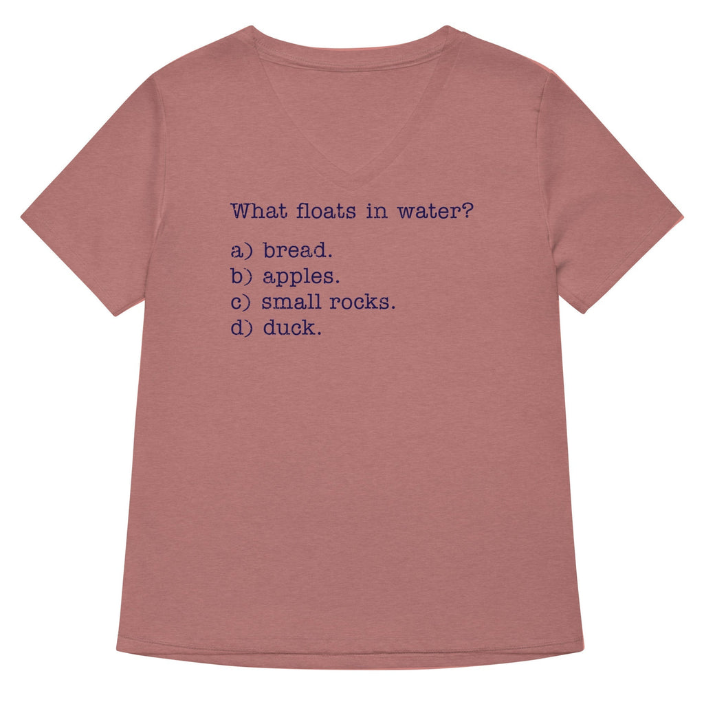 What Floats In Water? Women's V-Neck Tee Hoodie, Sweatshirt | CoreVibeTees.com (Image 1)