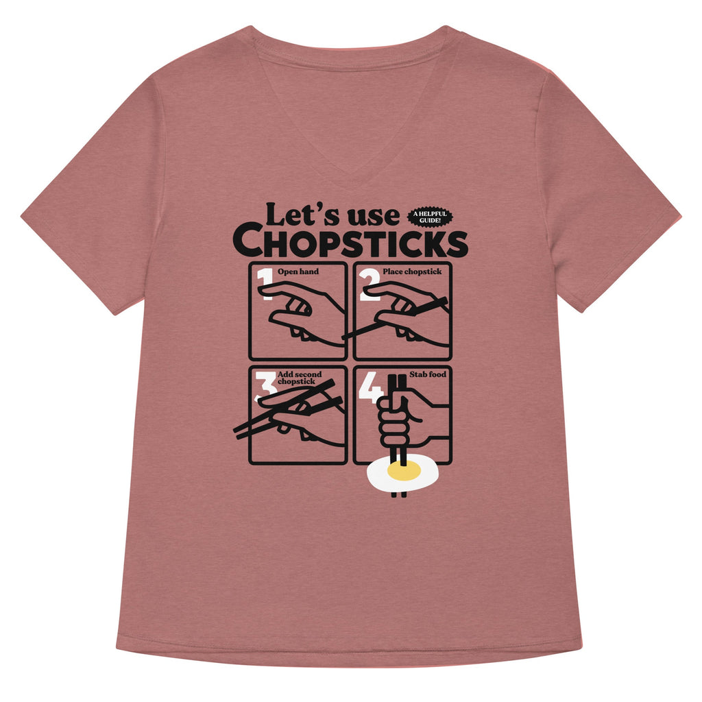 Let's Use Chopsticks Women's V-Neck Tee Hoodie, Sweatshirt | CoreVibeTees.com