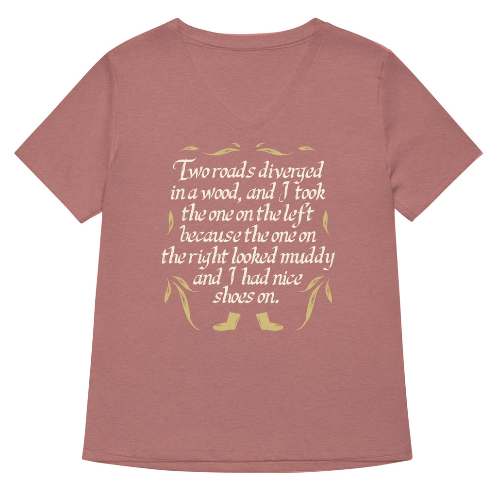 Two Roads Diverged Women's V-Neck Tee Hoodie, Sweatshirt | CoreVibeTees.com (Image 5)