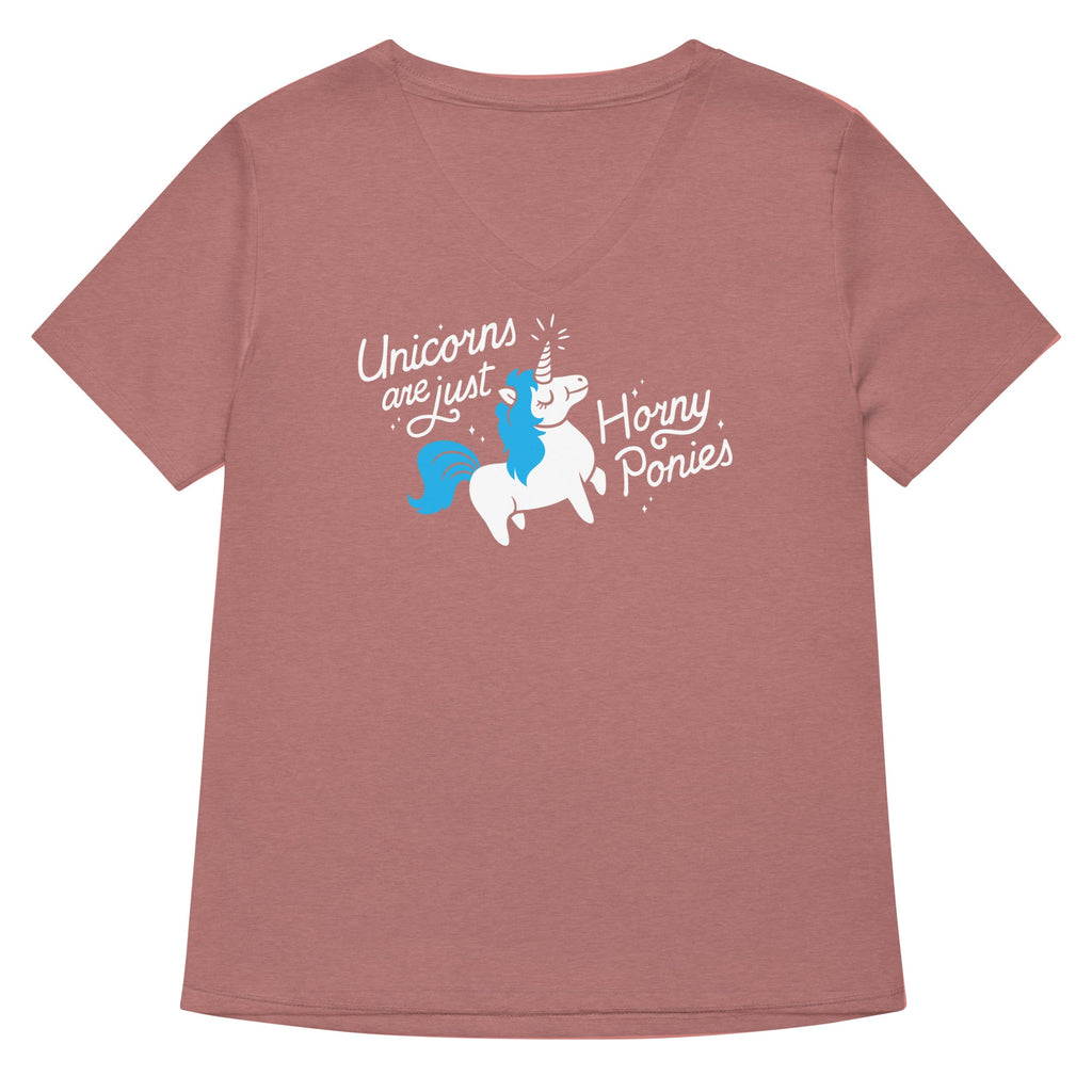 Unicorns Are Just Horny Ponies Women's V-Neck Tee Hoodie, Sweatshirt | CoreVibeTees.com (Image 5)