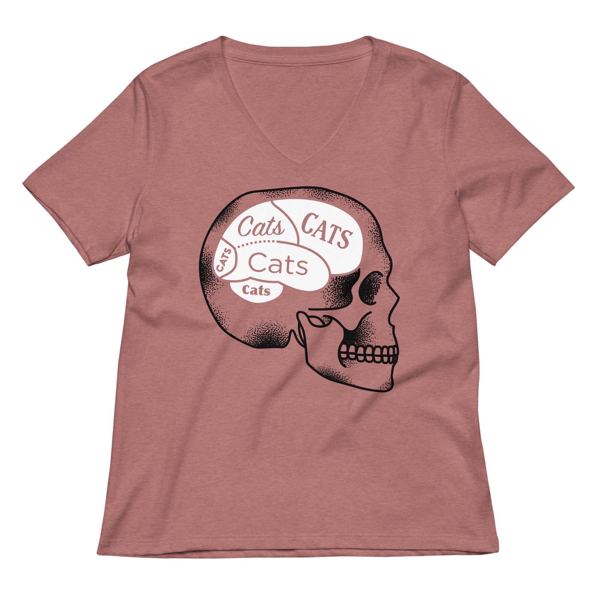 Cats On The Brain Women's V-Neck Tee Hoodie, Sweatshirt | CoreVibeTees.com (Image 2)