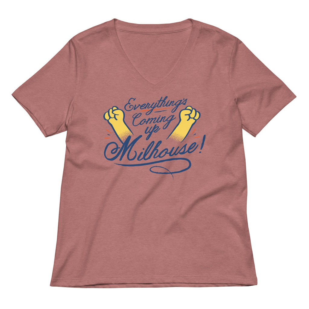 Everything's Coming Up Milhouse! Women's V-Neck Tee Hoodie, Sweatshirt | CoreVibeTees.com (Image 2)