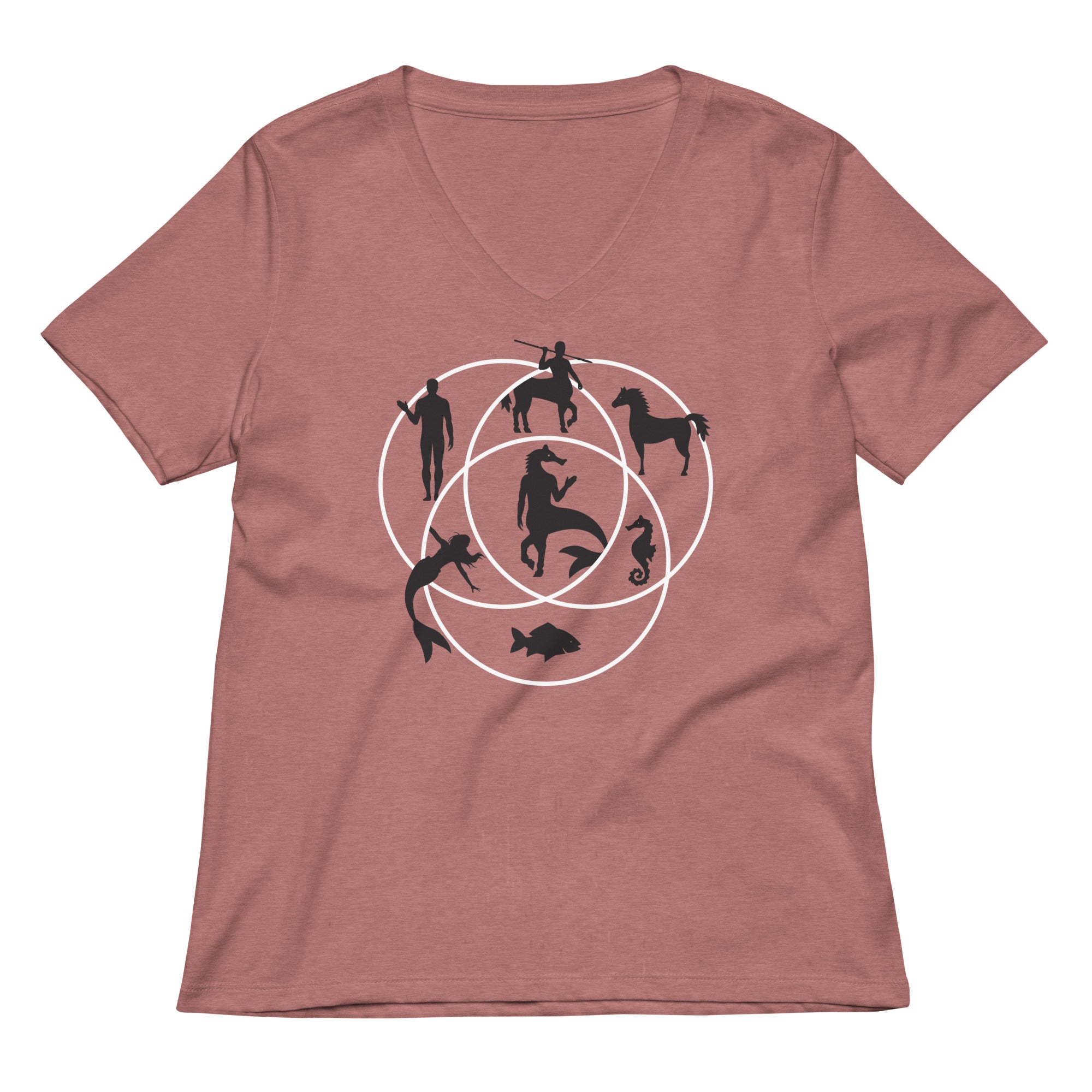 Human Horse Fish Venn Diagram Women's V-Neck Tee Hoodie, Sweatshirt | CoreVibeTees.com (Image 2)