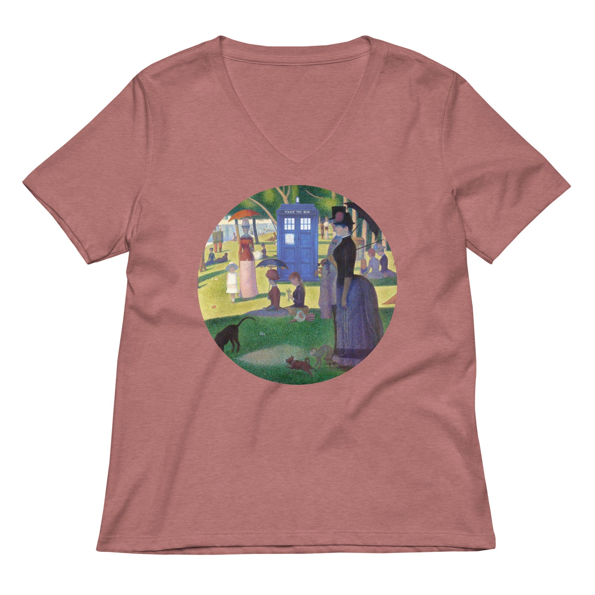 Tardis On La Grande Women's V-Neck Tee Hoodie, Sweatshirt | CoreVibeTees.com (Image 5)