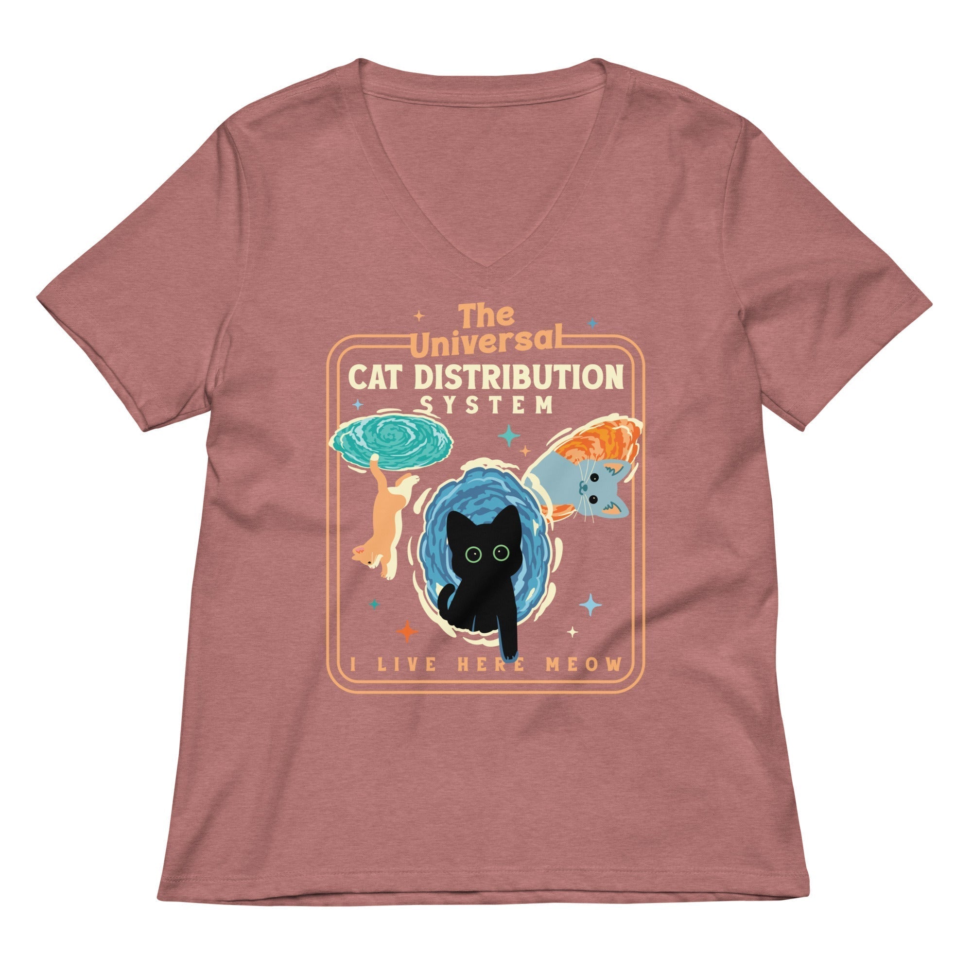 The Universal Cat Distribution System Women's V-Neck Tee Hoodie, Sweatshirt | CoreVibeTees.com (Image 5)