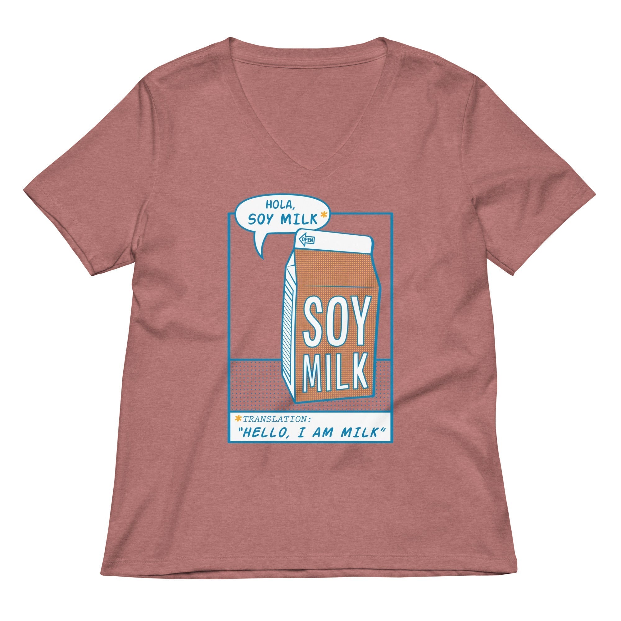 Hola, Soy Milk Women's V-Neck Tee Hoodie, Sweatshirt | CoreVibeTees.com (Image 4)