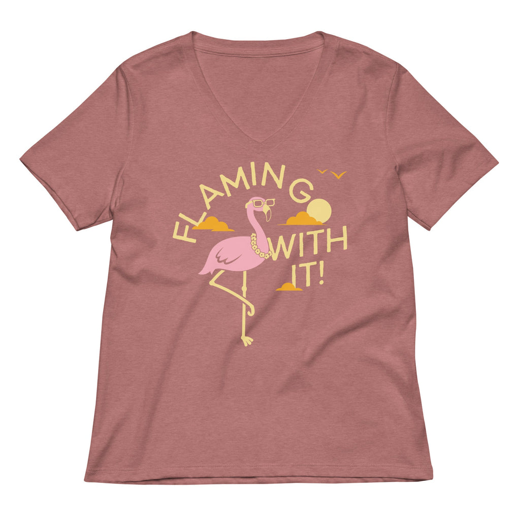 Flamingo With It Women's V-Neck Tee Hoodie, Sweatshirt | CoreVibeTees.com (Image 4)