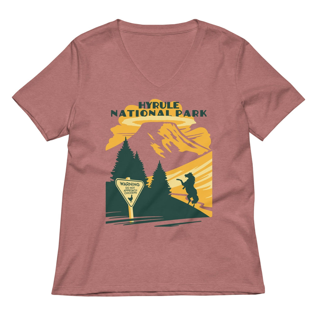 Hyrule National Park Women's V-Neck Tee Hoodie, Sweatshirt | CoreVibeTees.com (Image 1)