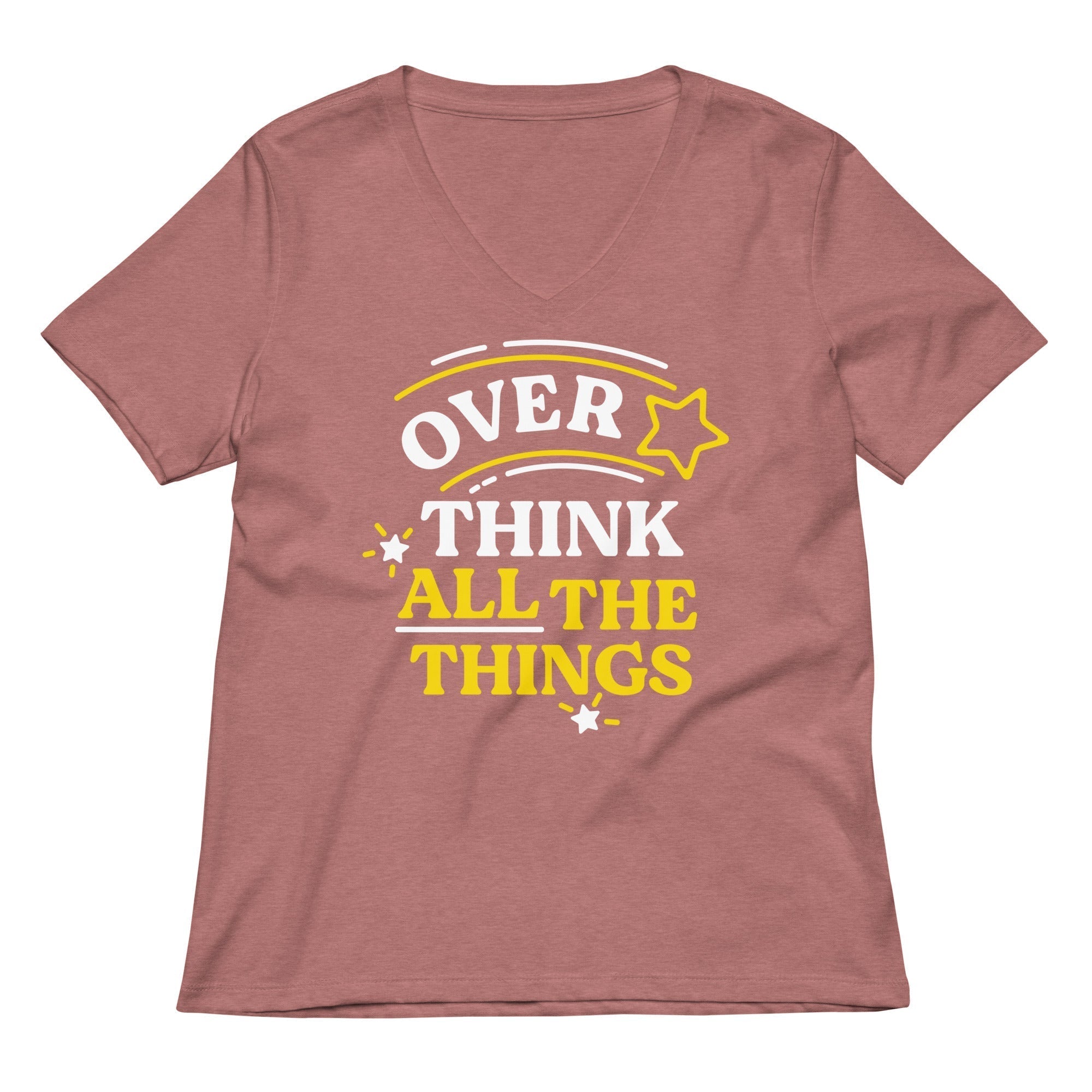 Over Think All The Things Women's V-Neck Tee Hoodie, Sweatshirt | CoreVibeTees.com (Image 5)
