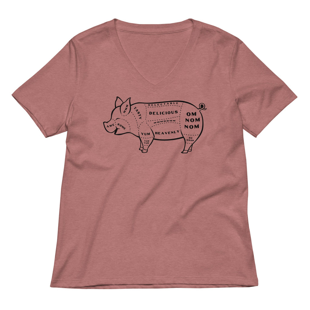 Tasty Pig Cuts Women's V-Neck Tee Hoodie, Sweatshirt | CoreVibeTees.com (Image 1)