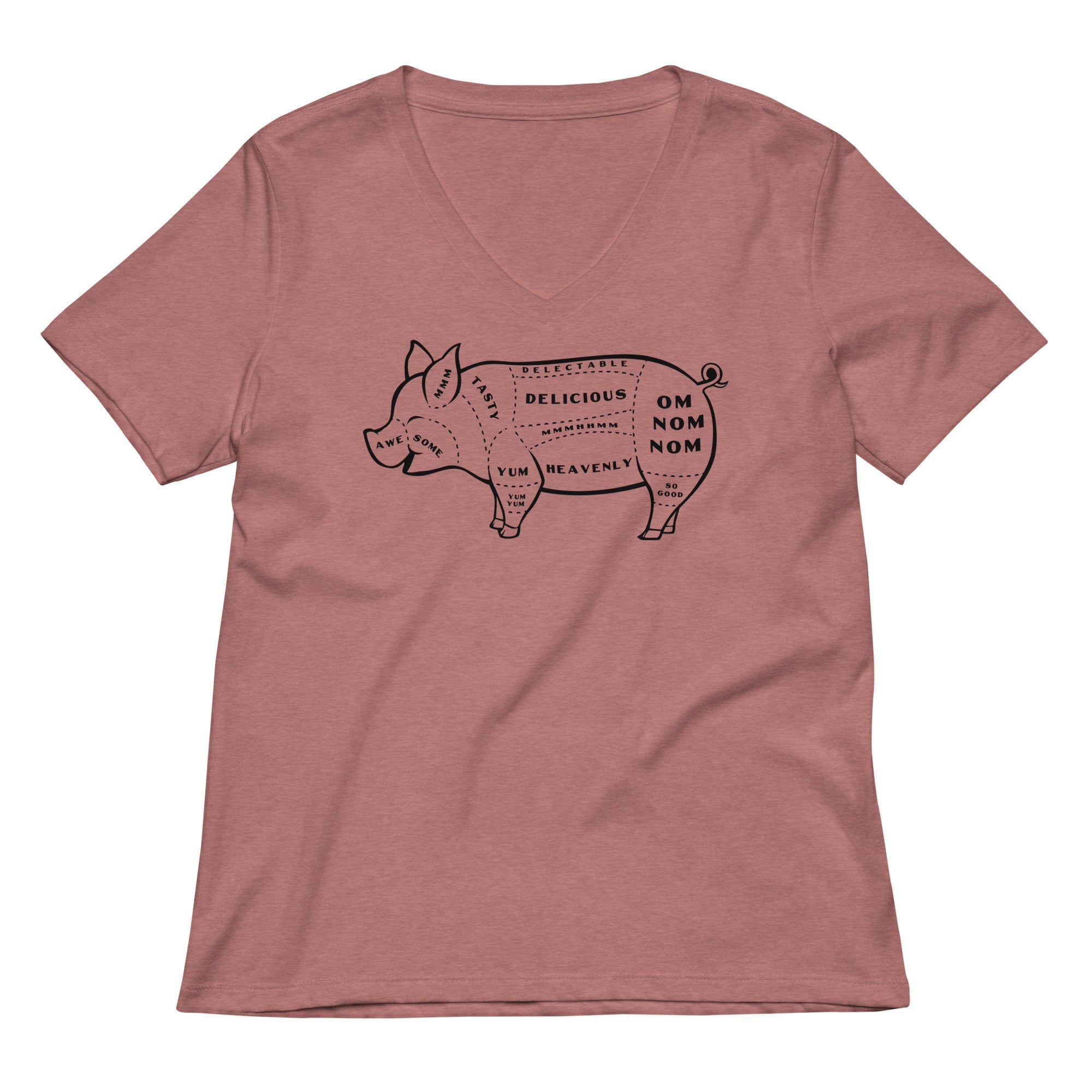 Tasty Pig Cuts Women's V-Neck Tee Hoodie, Sweatshirt | CoreVibeTees.com (Image 1)