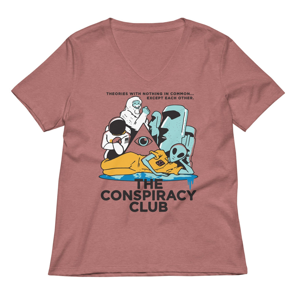 The Conspiracy Club Women's V-Neck Tee Hoodie, Sweatshirt | CoreVibeTees.com (Image 2)