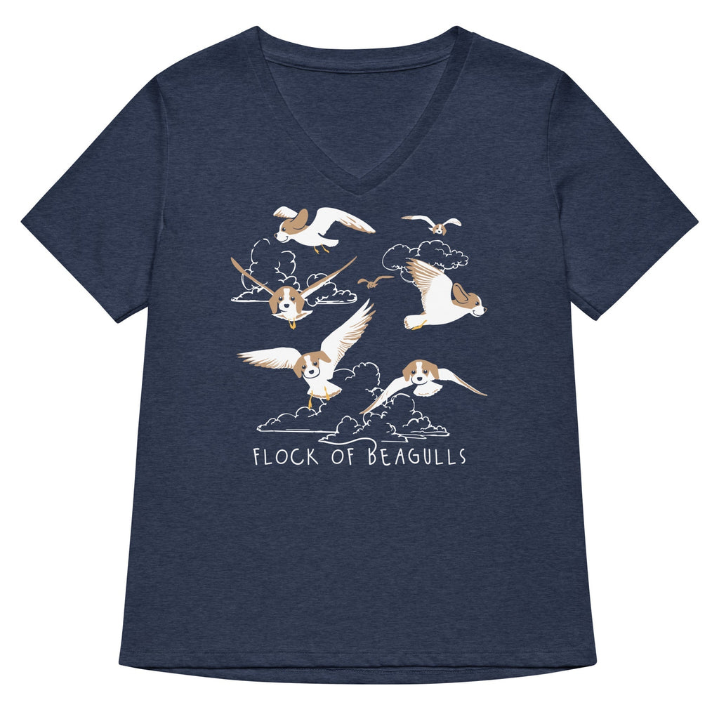 Flock Of Beagulls Women's V-Neck Tee Hoodie, Sweatshirt | CoreVibeTees.com (Image 2)