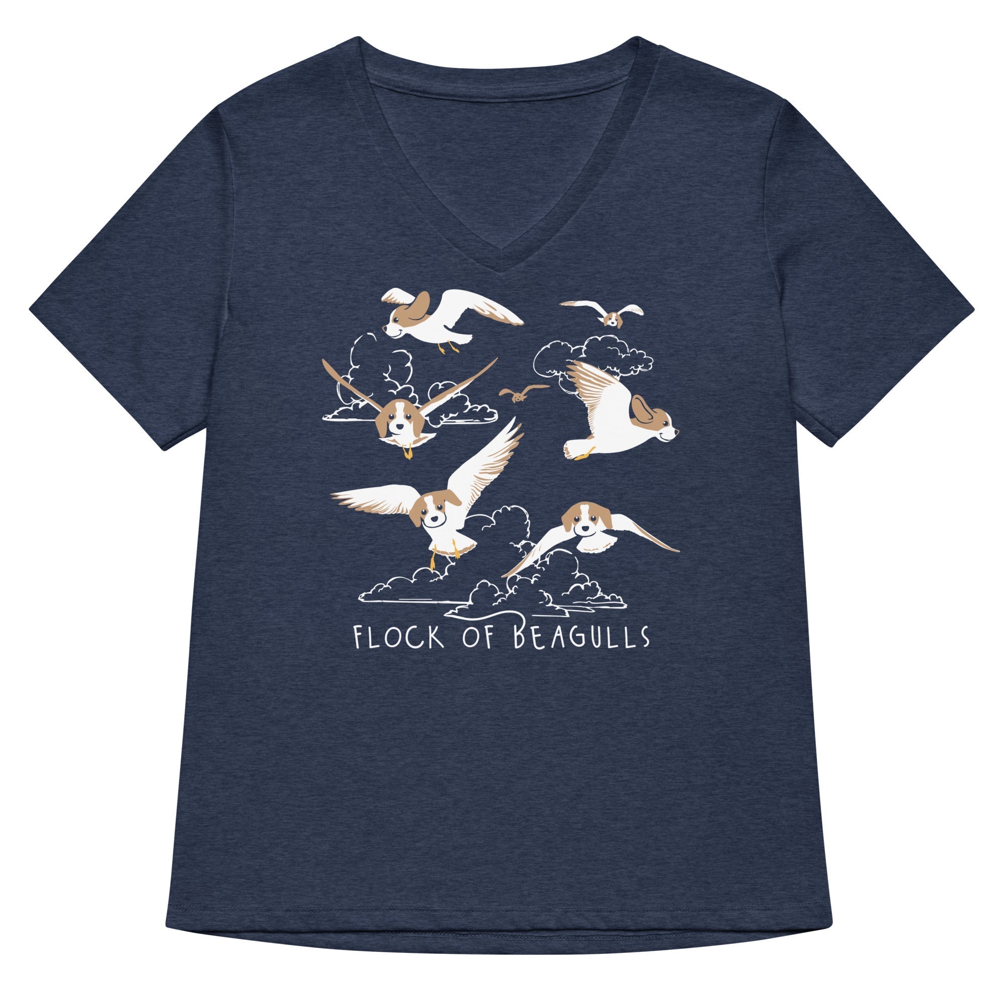 Flock Of Beagulls Women's V-Neck Tee Hoodie, Sweatshirt | CoreVibeTees.com (Image 2)