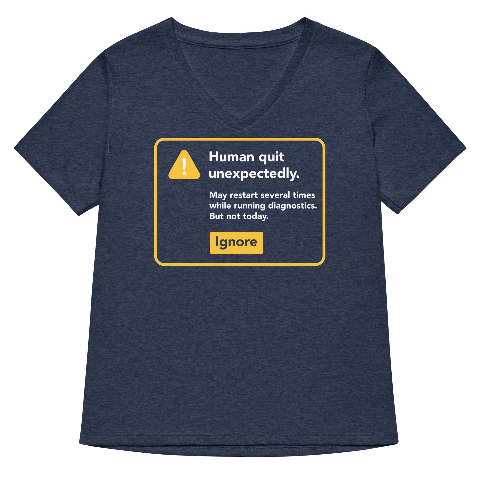 Human Quit Unexpectedly Women's V-Neck Tee Hoodie, Sweatshirt | CoreVibeTees.com (Image 2)