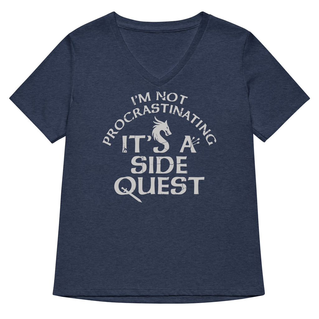 I'm Not Procrastinating, It's A Side Quest Women's V-Neck Tee Hoodie, Sweatshirt | CoreVibeTees.com (Image 2)