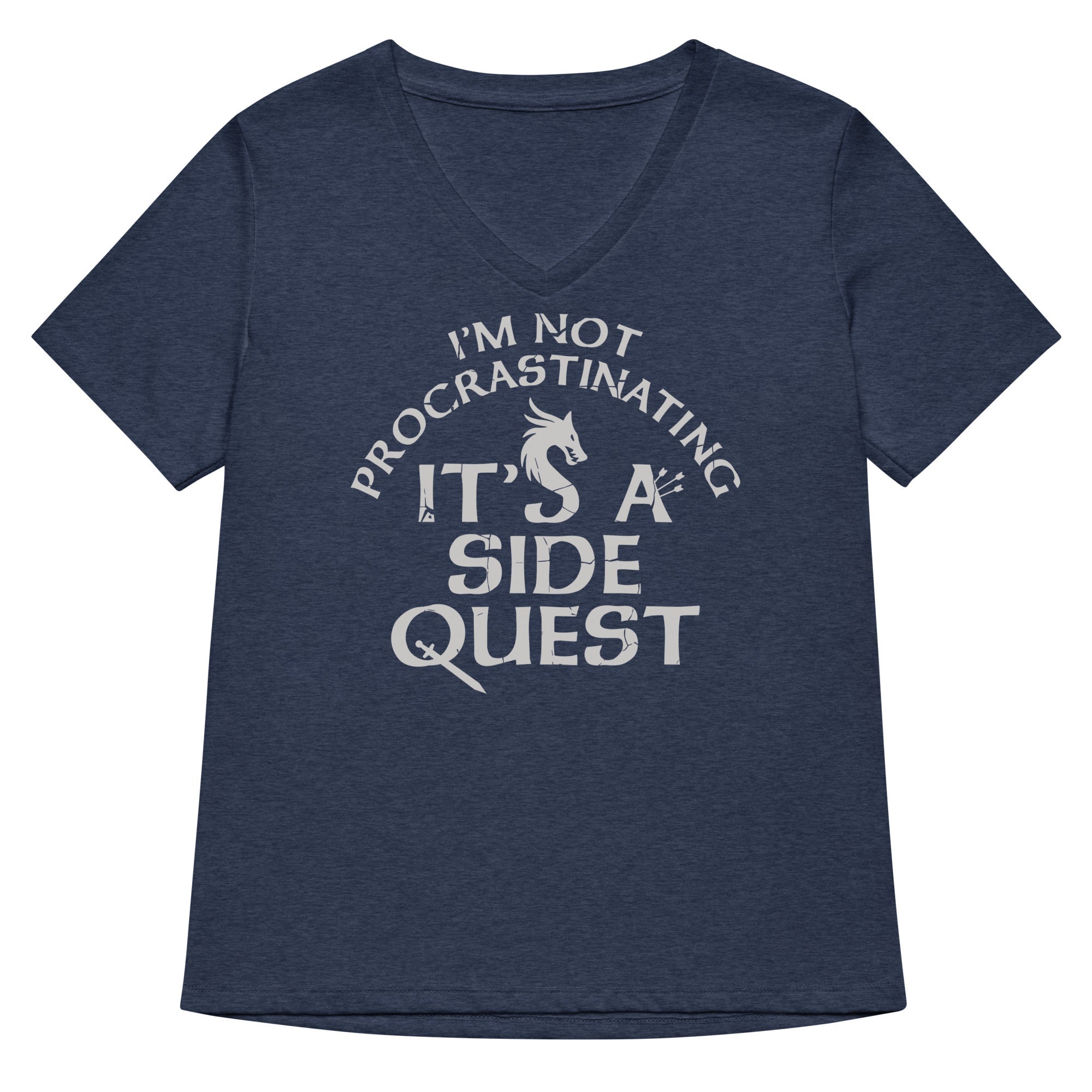 I'm Not Procrastinating, It's A Side Quest Women's V-Neck Tee Hoodie, Sweatshirt | CoreVibeTees.com (Image 2)