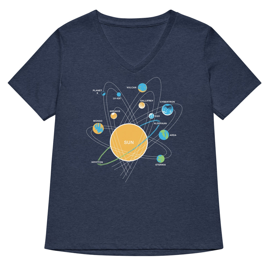 Solar System Women's V-Neck Tee Hoodie, Sweatshirt | CoreVibeTees.com (Image 2)