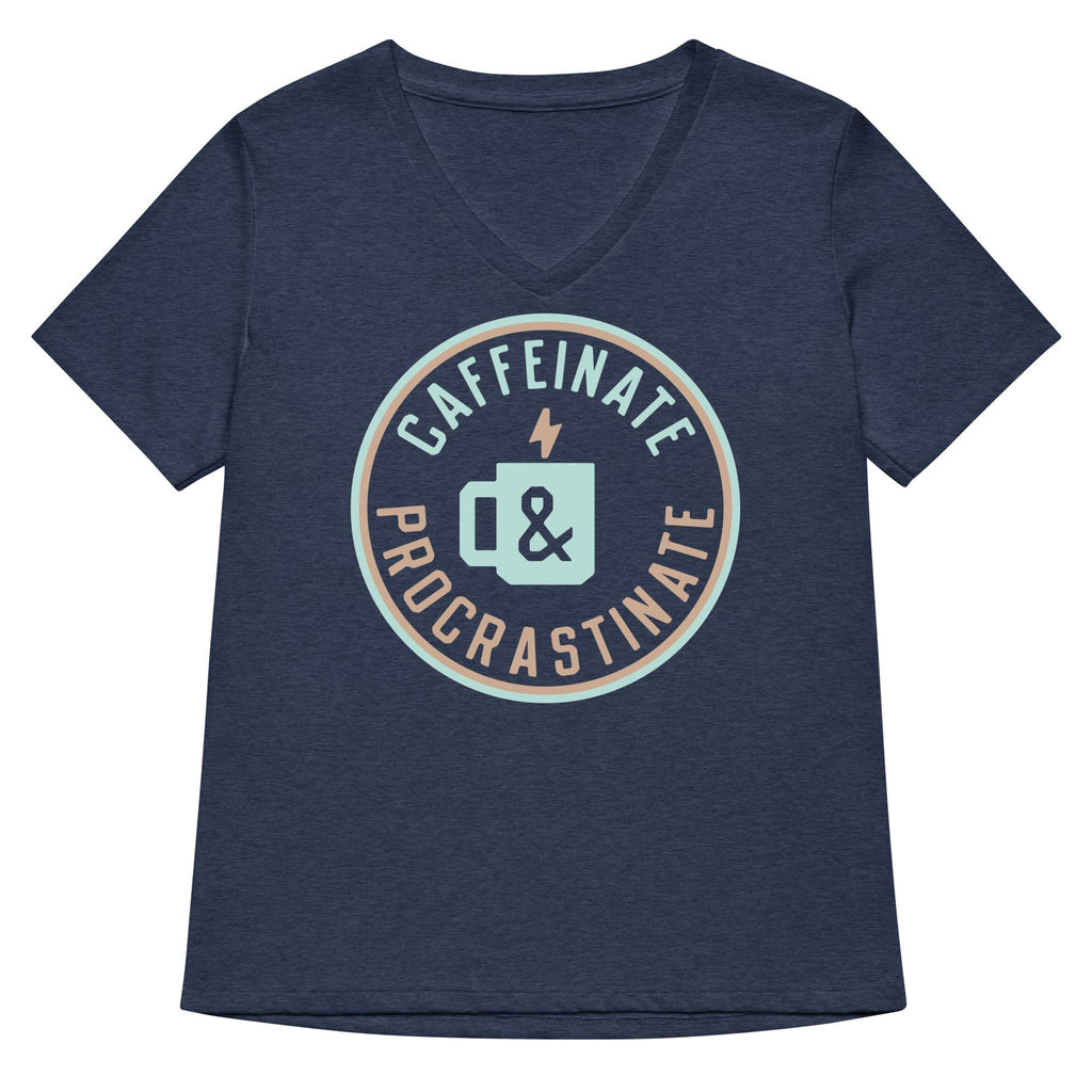 Caffeinate And Procrastinate Women's V-Neck Tee Hoodie, Sweatshirt | CoreVibeTees.com (Image 2)