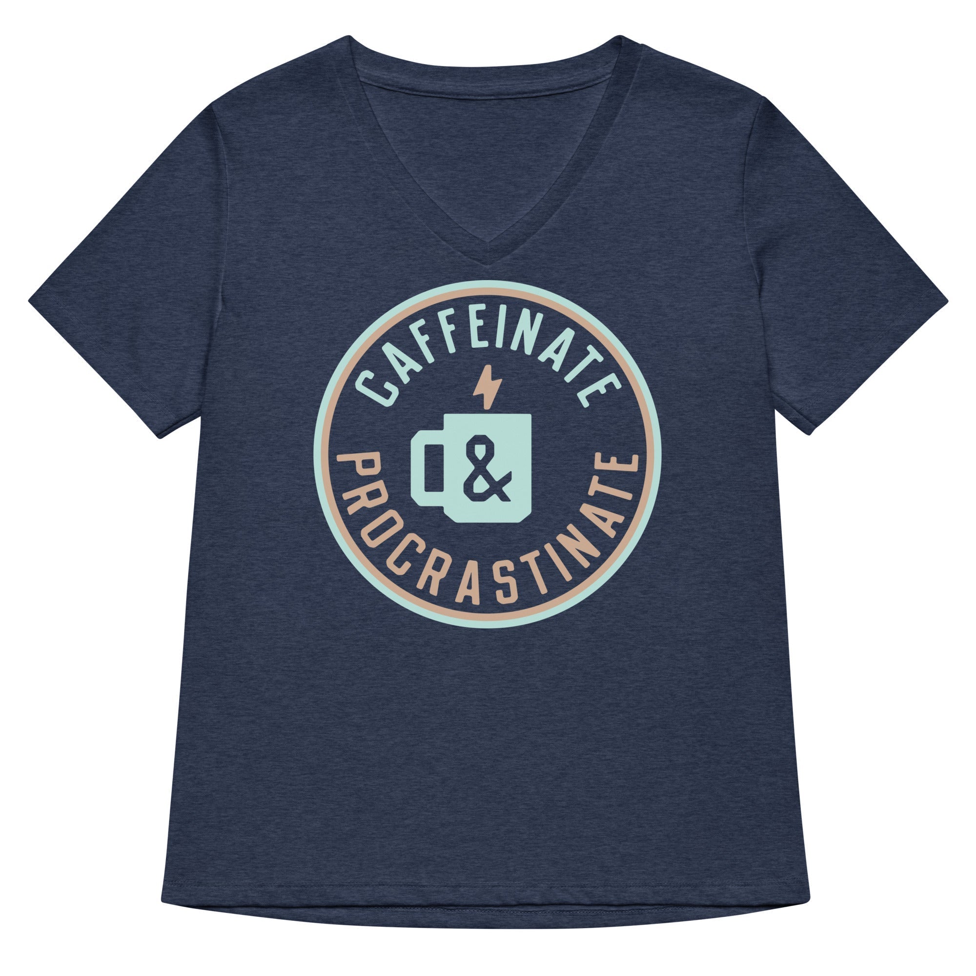 Caffeinate And Procrastinate Women's V-Neck Tee Hoodie, Sweatshirt | CoreVibeTees.com (Image 2)