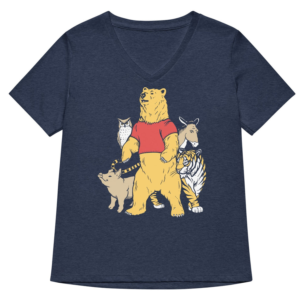 Bear And Friends Women's V-Neck Tee Hoodie, Sweatshirt | CoreVibeTees.com (Image 2)