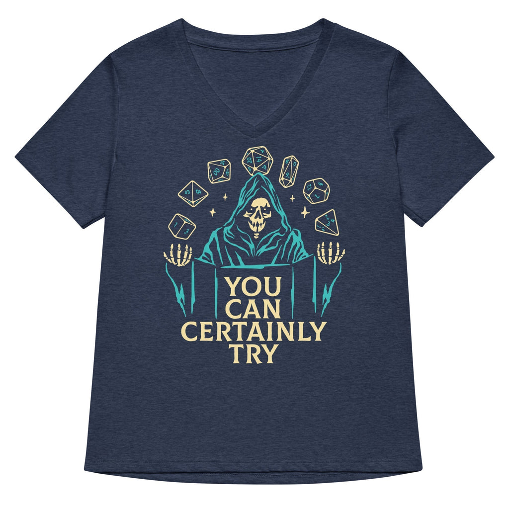 You Can Certainly Try Women's V-Neck Tee Hoodie, Sweatshirt | CoreVibeTees.com (Image 2)