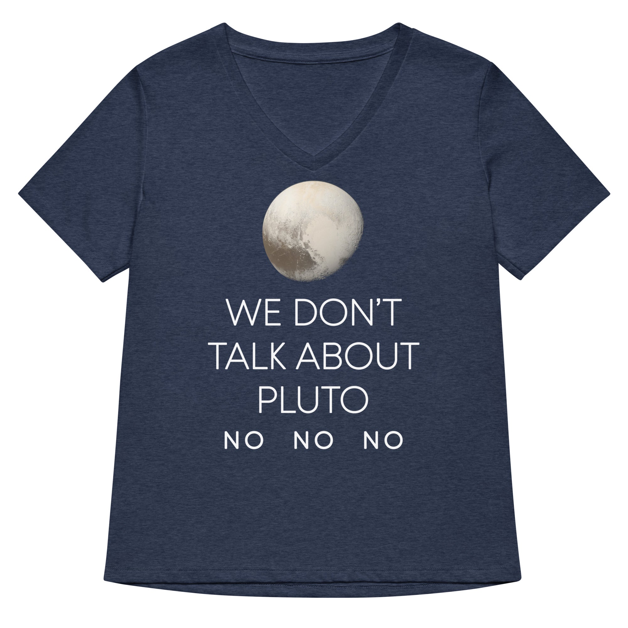 We Don't Talk About Pluto Women's V-Neck Tee Hoodie, Sweatshirt | CoreVibeTees.com (Image 2)