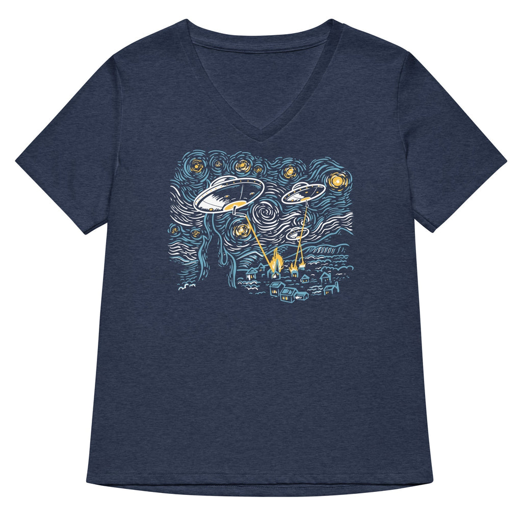 Starry Invasion Women's V-Neck Tee Hoodie, Sweatshirt | CoreVibeTees.com (Image 2)