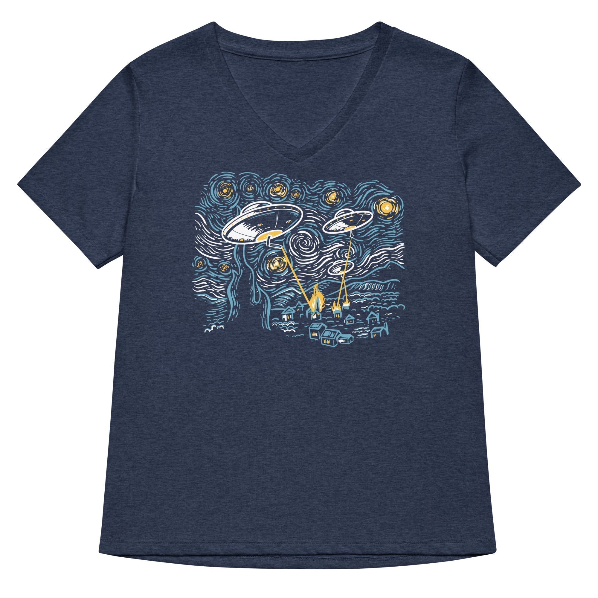 Starry Invasion Women's V-Neck Tee Hoodie, Sweatshirt | CoreVibeTees.com (Image 2)