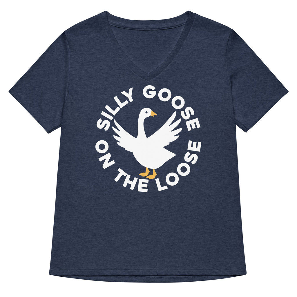 Silly Goose On The Loose Women's V-Neck Tee Hoodie, Sweatshirt | CoreVibeTees.com (Image 3)