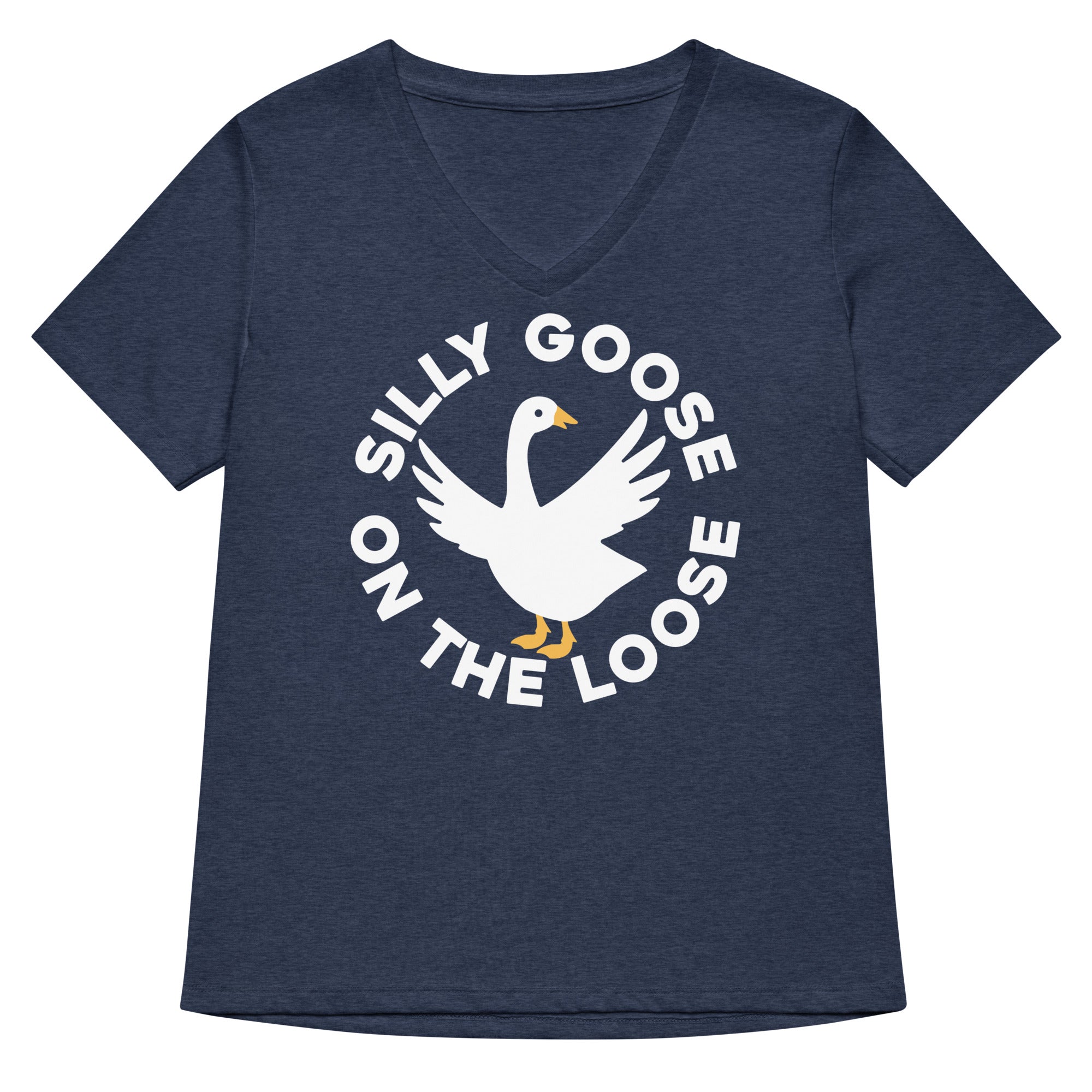 Silly Goose On The Loose Women's V-Neck Tee Hoodie, Sweatshirt | CoreVibeTees.com (Image 3)