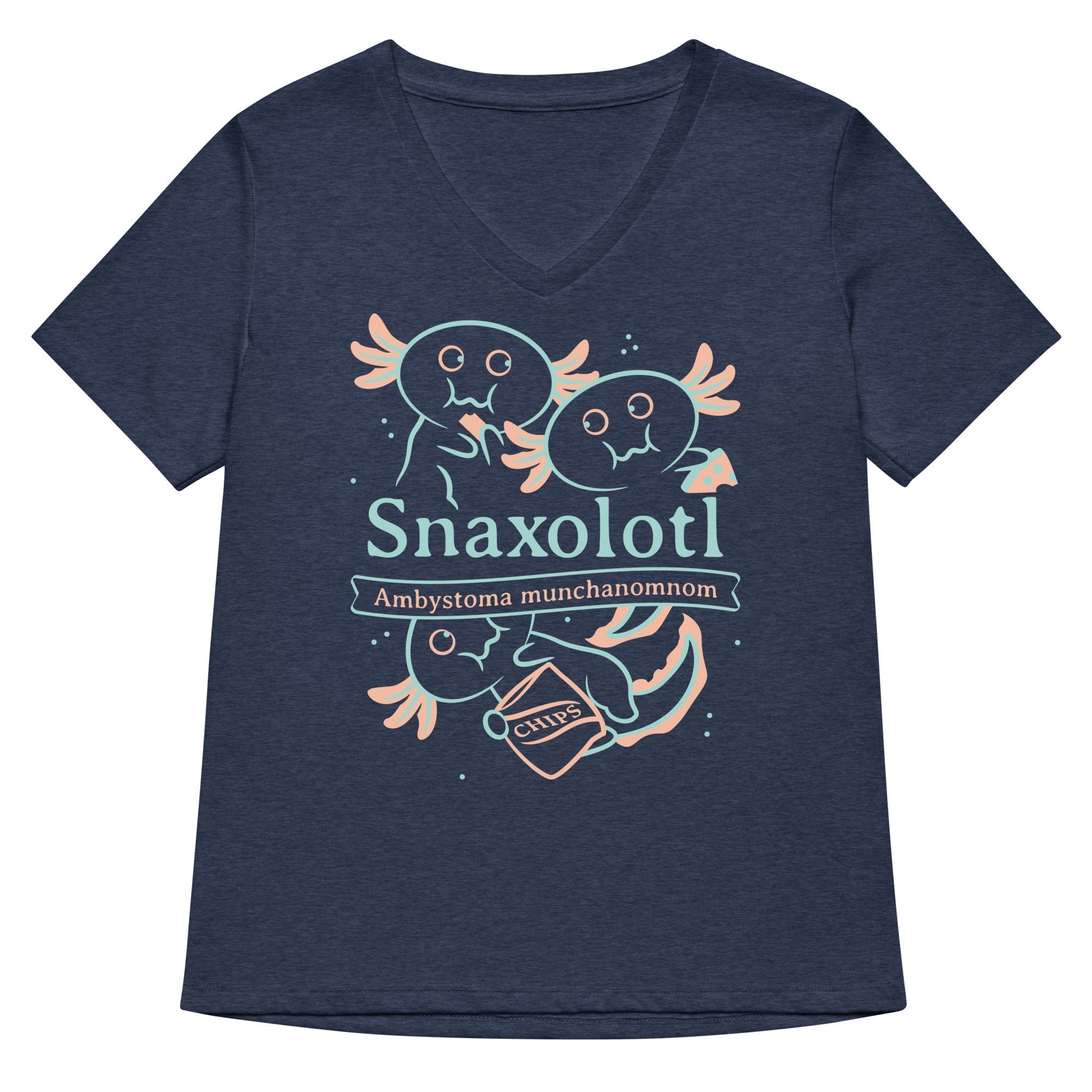 Snaxolotl Women's V-Neck Tee Hoodie, Sweatshirt | CoreVibeTees.com (Image 2)