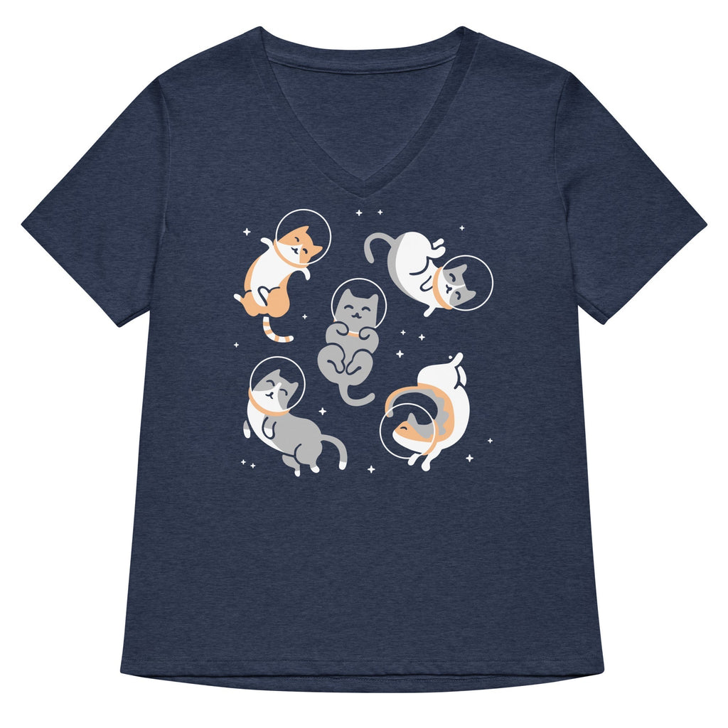 Cats In Space Women's V-Neck Tee Hoodie, Sweatshirt | CoreVibeTees.com (Image 2)