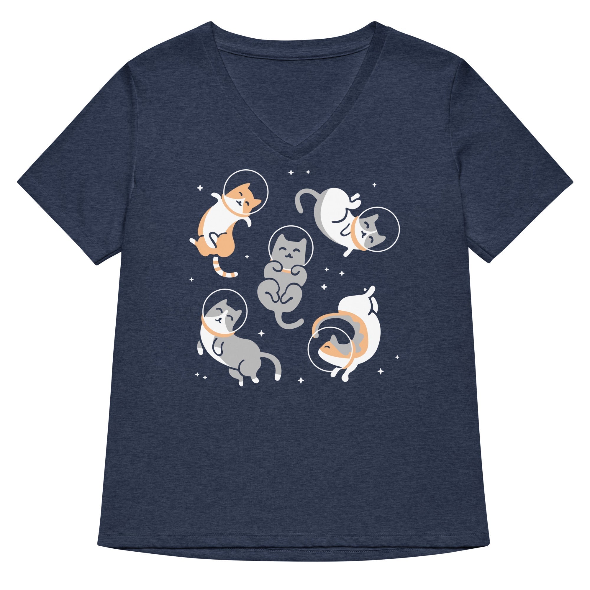 Cats In Space Women's V-Neck Tee Hoodie, Sweatshirt | CoreVibeTees.com (Image 2)