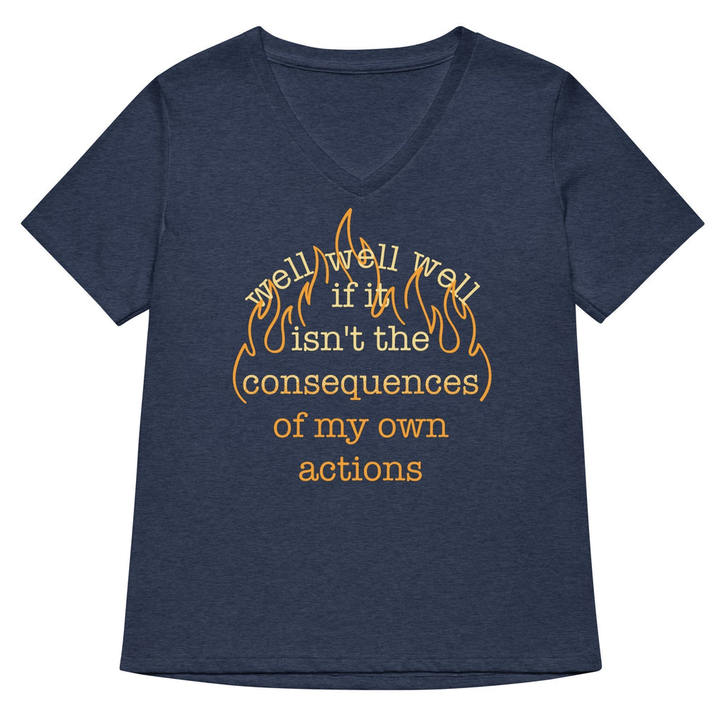 The Consequences Of My Own Actions Women's V-Neck Tee Hoodie, Sweatshirt | CoreVibeTees.com (Image 2)