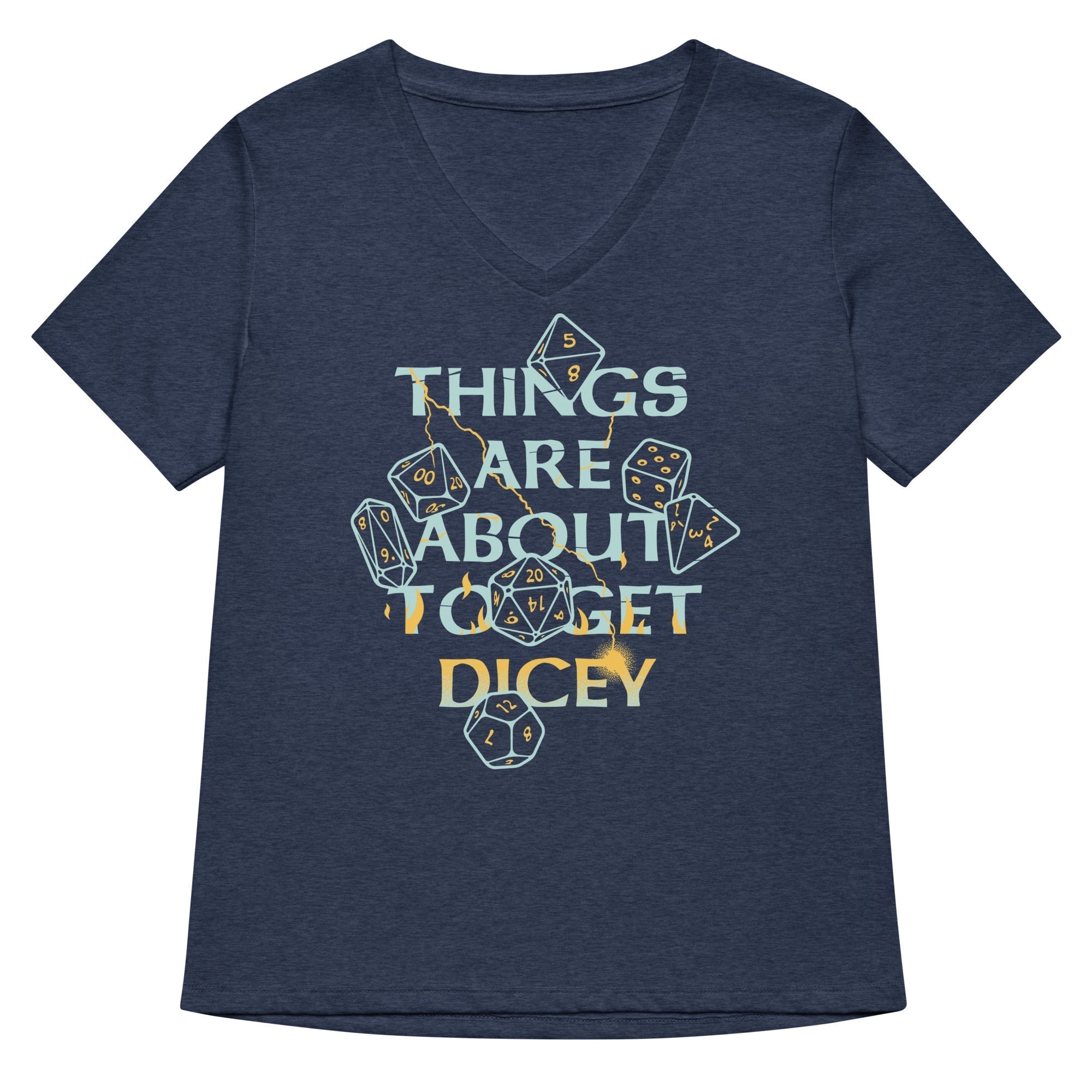 Things Are About To Get Dicey Women's V-Neck Tee Hoodie, Sweatshirt | CoreVibeTees.com (Image 2)