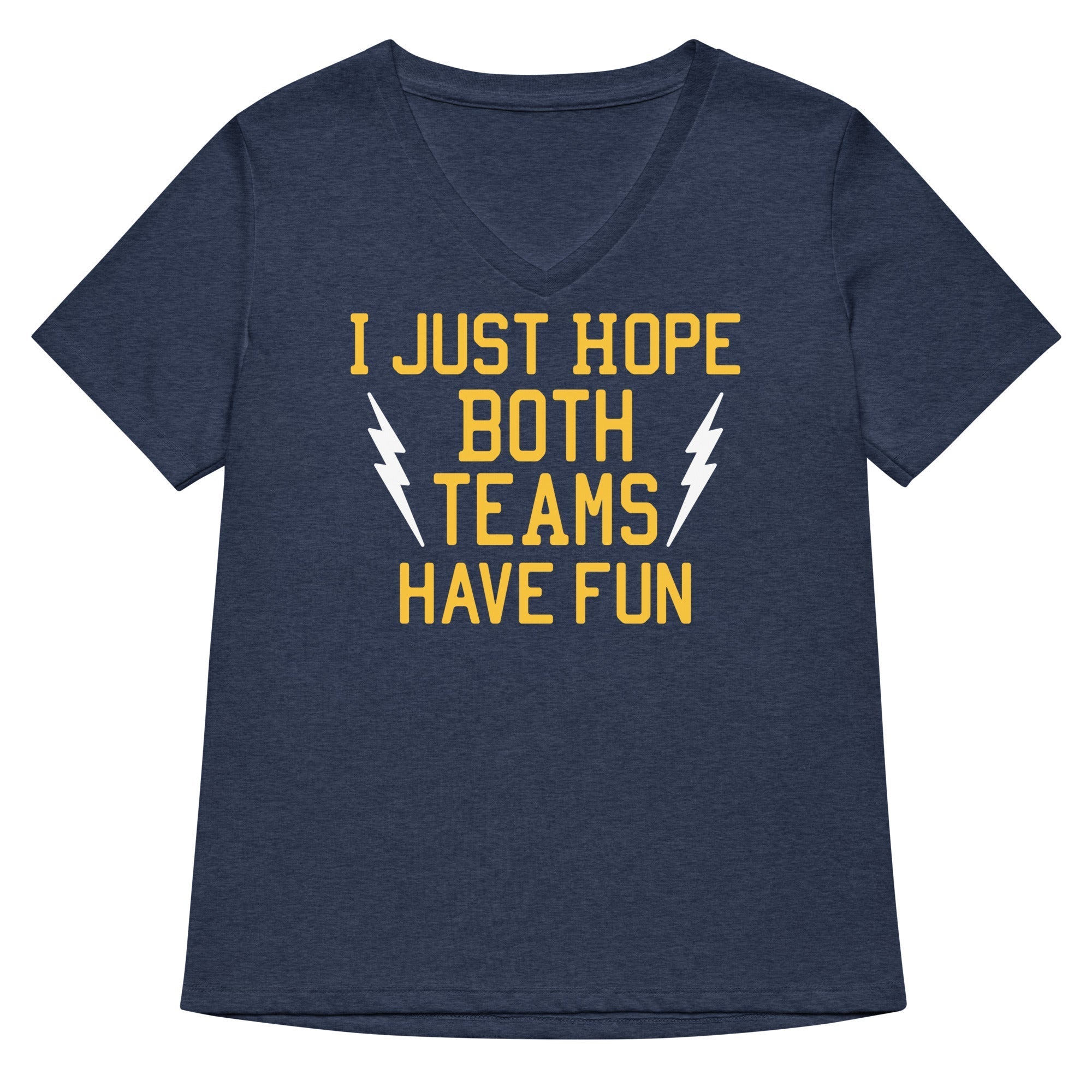 I Just Hope Both Teams Have Fun Women's V-Neck Tee Hoodie, Sweatshirt | CoreVibeTees.com (Image 2)