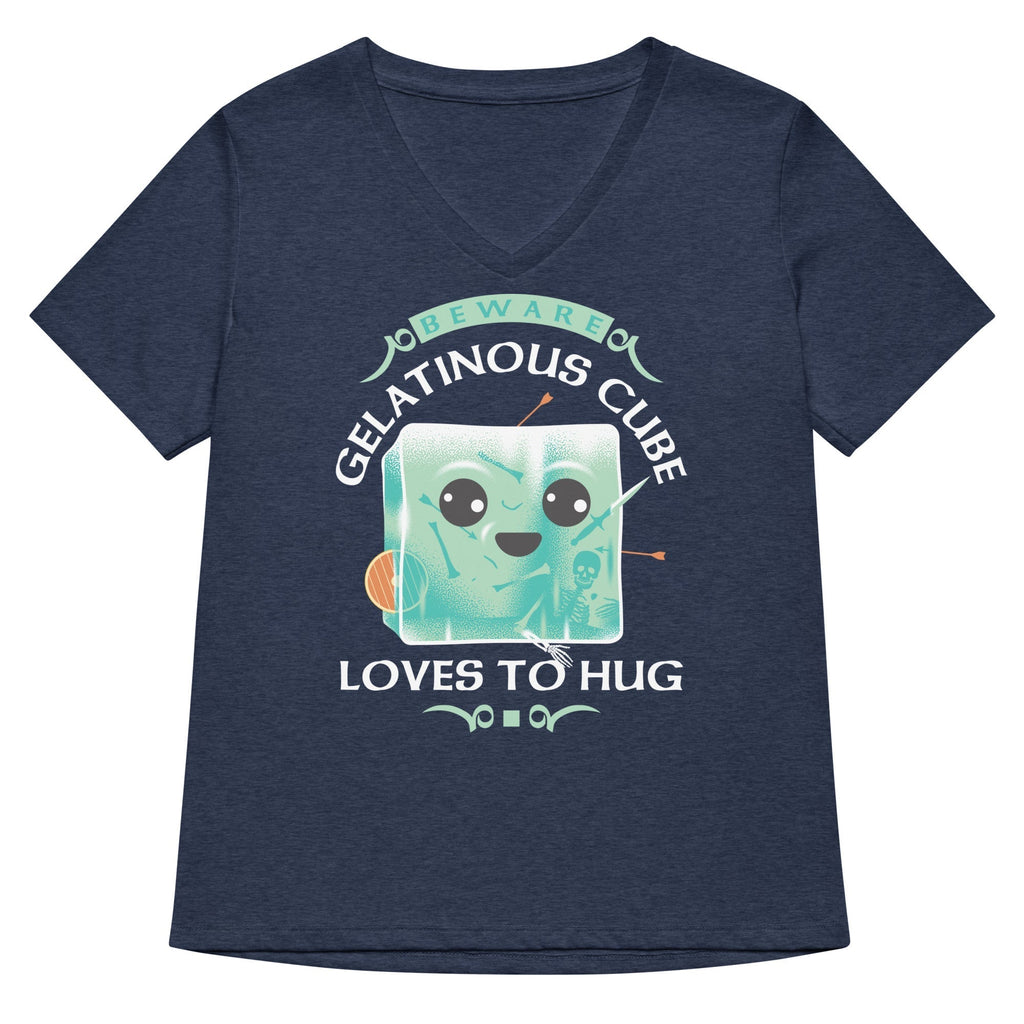 Gelatinous Cube Loves To Hug Women's V-Neck Tee Hoodie, Sweatshirt | CoreVibeTees.com (Image 2)