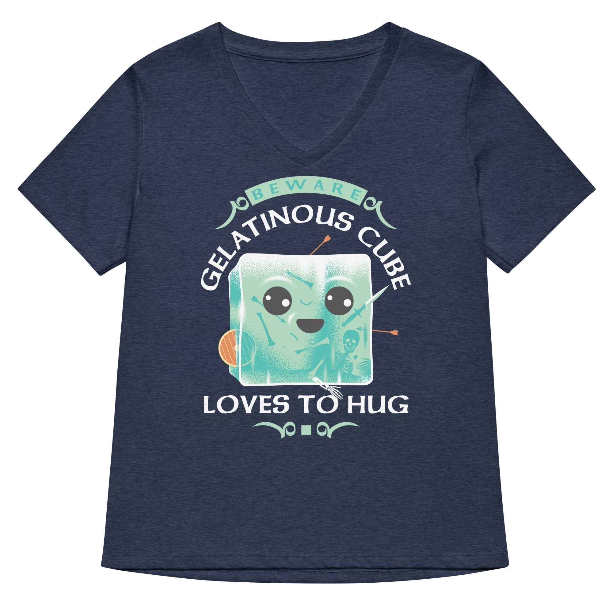 Gelatinous Cube Loves To Hug Women's V-Neck Tee Hoodie, Sweatshirt | CoreVibeTees.com (Image 2)