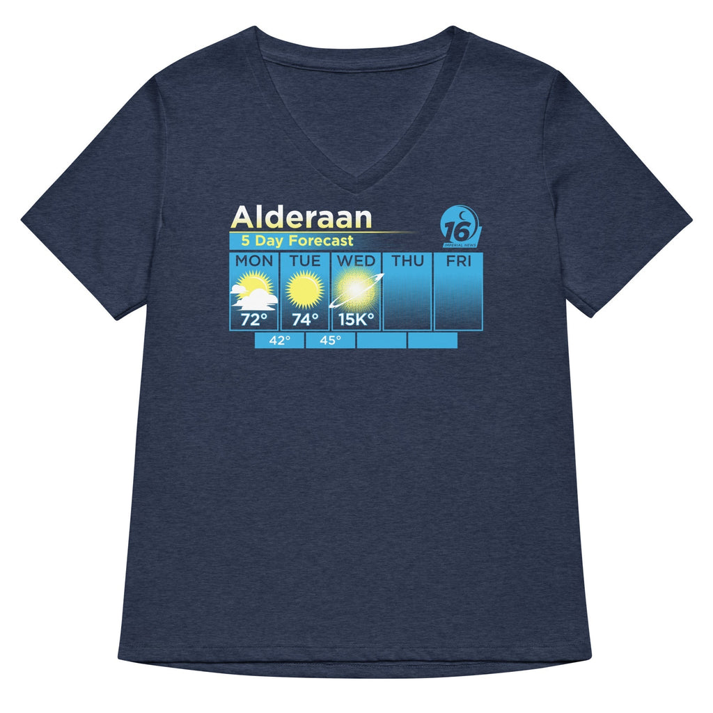 Alderaan 5 Day Forecast Women's V-Neck Tee Hoodie, Sweatshirt | CoreVibeTees.com (Image 1)