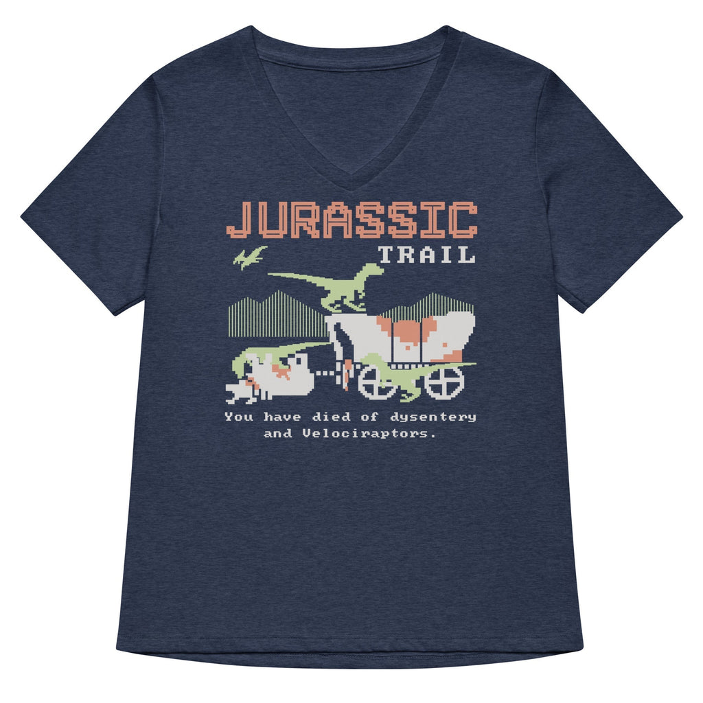 Jurassic Trail Women's V-Neck Tee Hoodie, Sweatshirt | CoreVibeTees.com (Image 2)