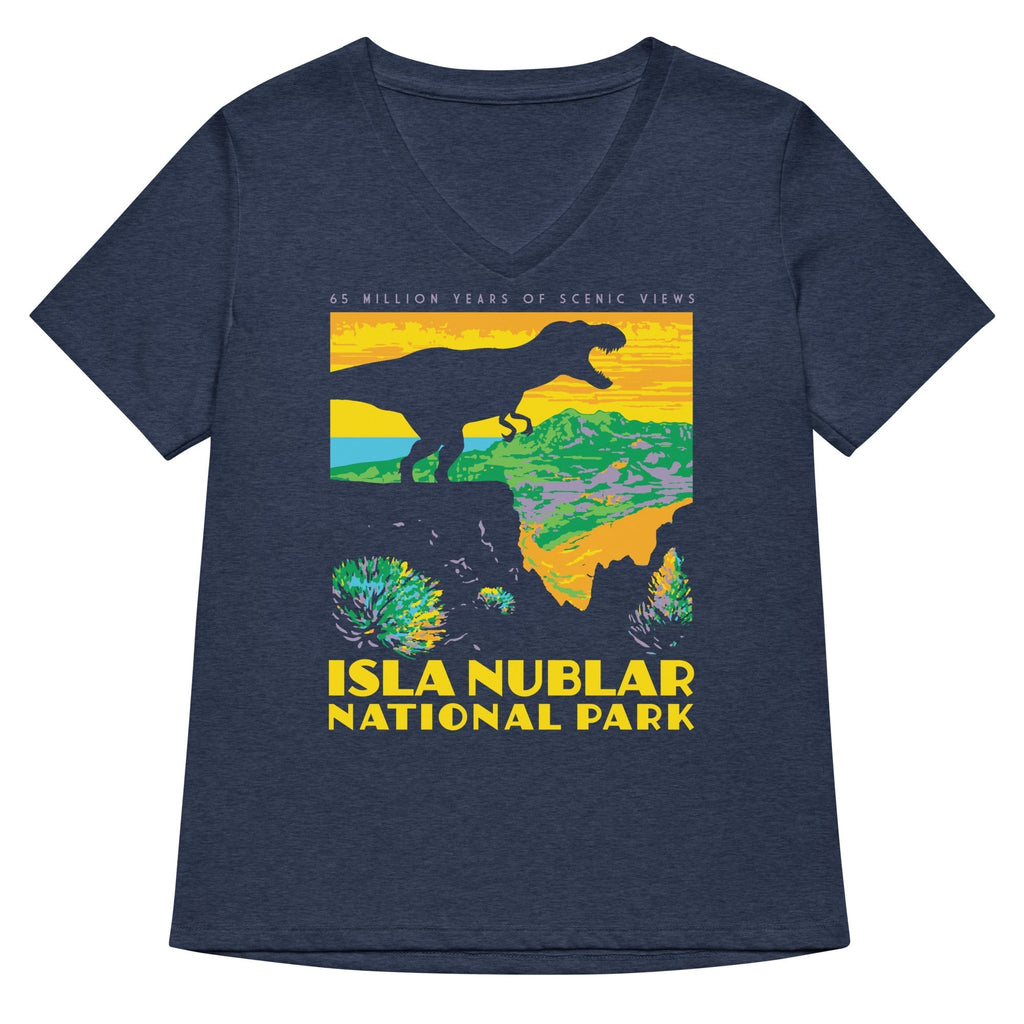 Isla Nublar National Park Women's V-Neck Tee Hoodie, Sweatshirt | CoreVibeTees.com (Image 2)