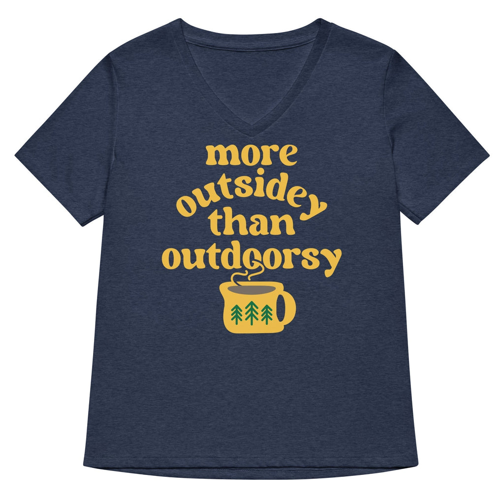 More Outsidey Than Outdoorsy Women's V-Neck Tee Hoodie, Sweatshirt | CoreVibeTees.com (Image 3)