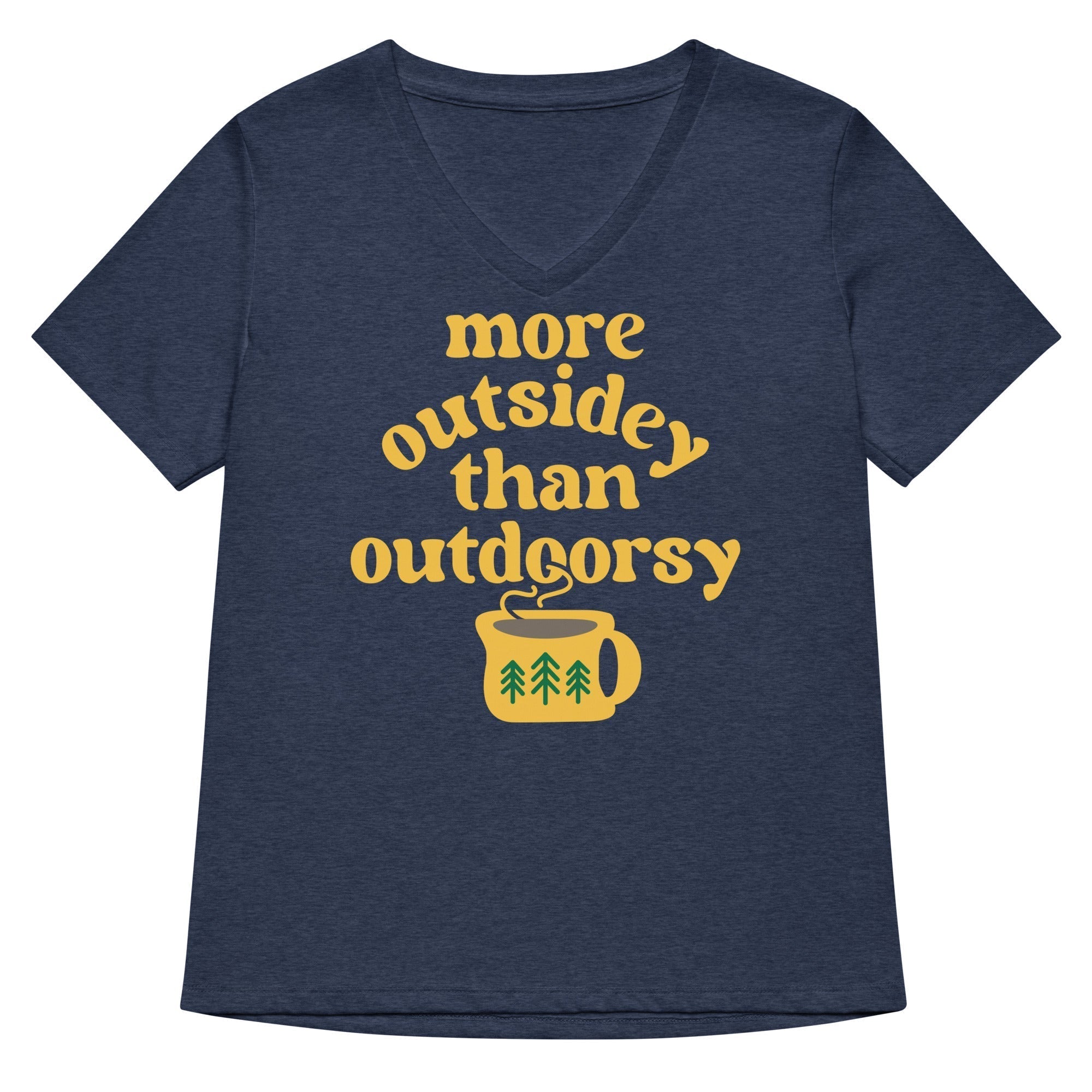 More Outsidey Than Outdoorsy Women's V-Neck Tee Hoodie, Sweatshirt | CoreVibeTees.com (Image 3)