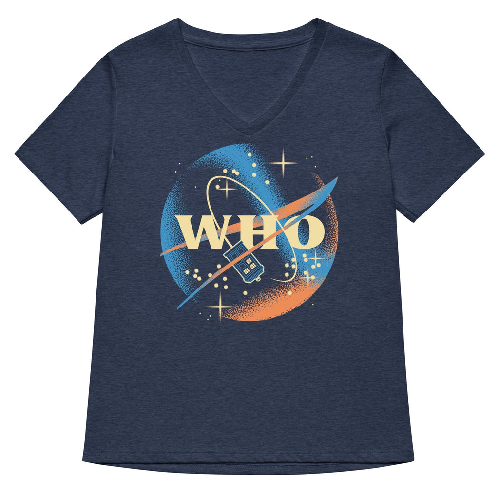 Who Space Administration Women's V-Neck Tee Hoodie, Sweatshirt | CoreVibeTees.com (Image 2)