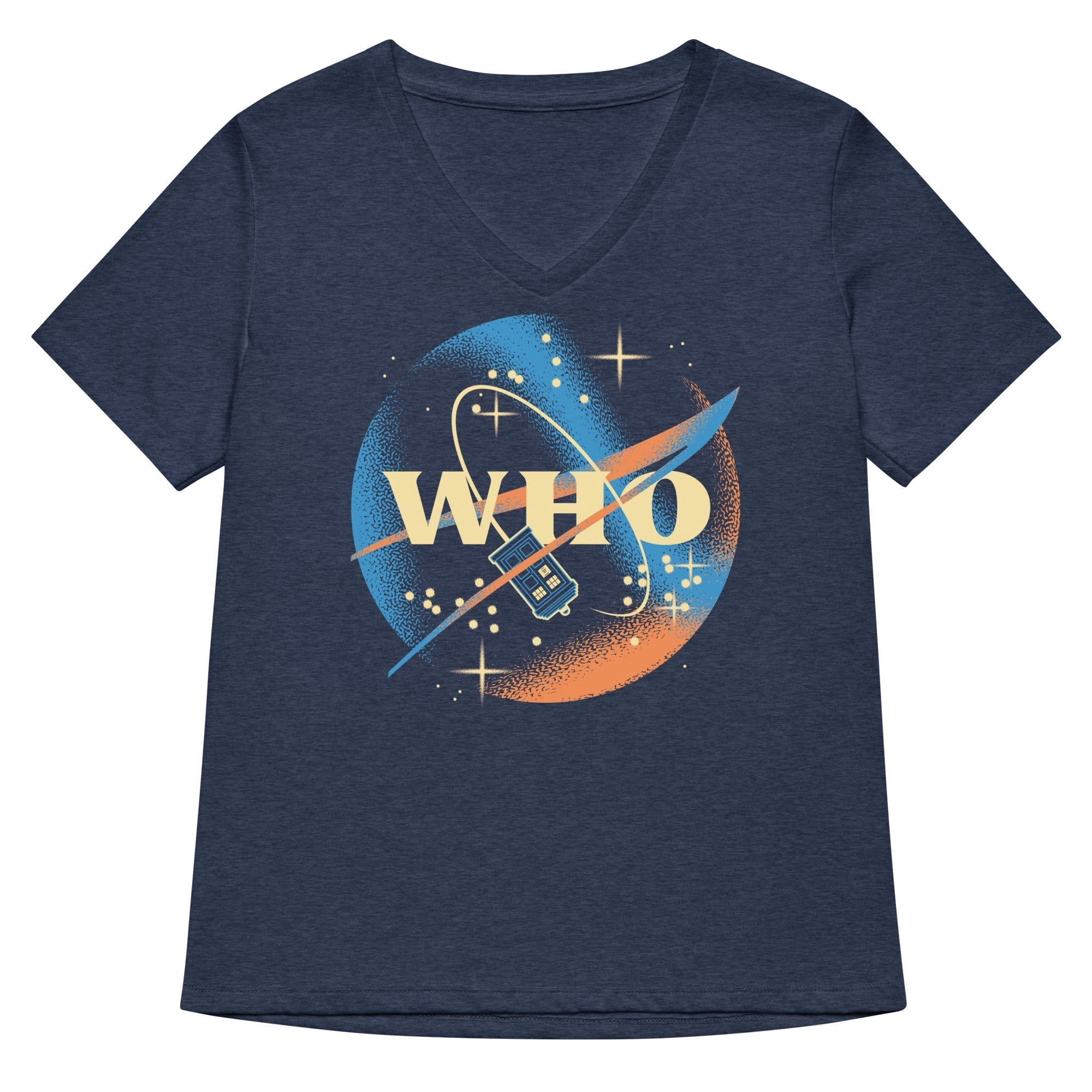 Who Space Administration Women's V-Neck Tee Hoodie, Sweatshirt | CoreVibeTees.com (Image 2)