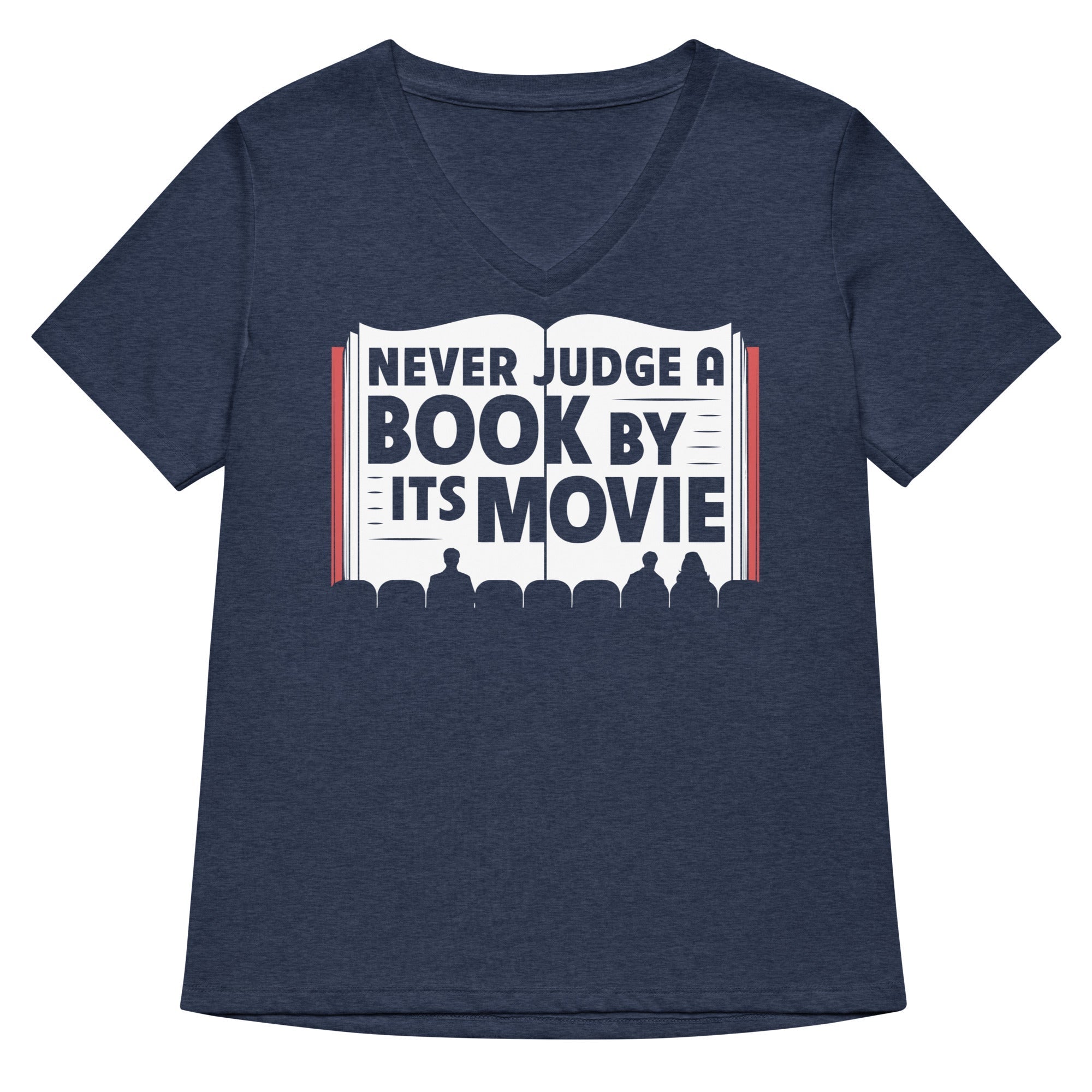 Never Judge A Book By Its Movie Women's V-Neck Tee Hoodie, Sweatshirt | CoreVibeTees.com (Image 2)