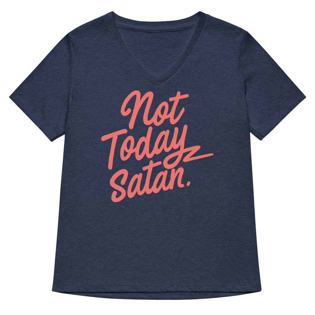 Not Today Satan Women's V-Neck Tee Hoodie, Sweatshirt | CoreVibeTees.com (Image 2)